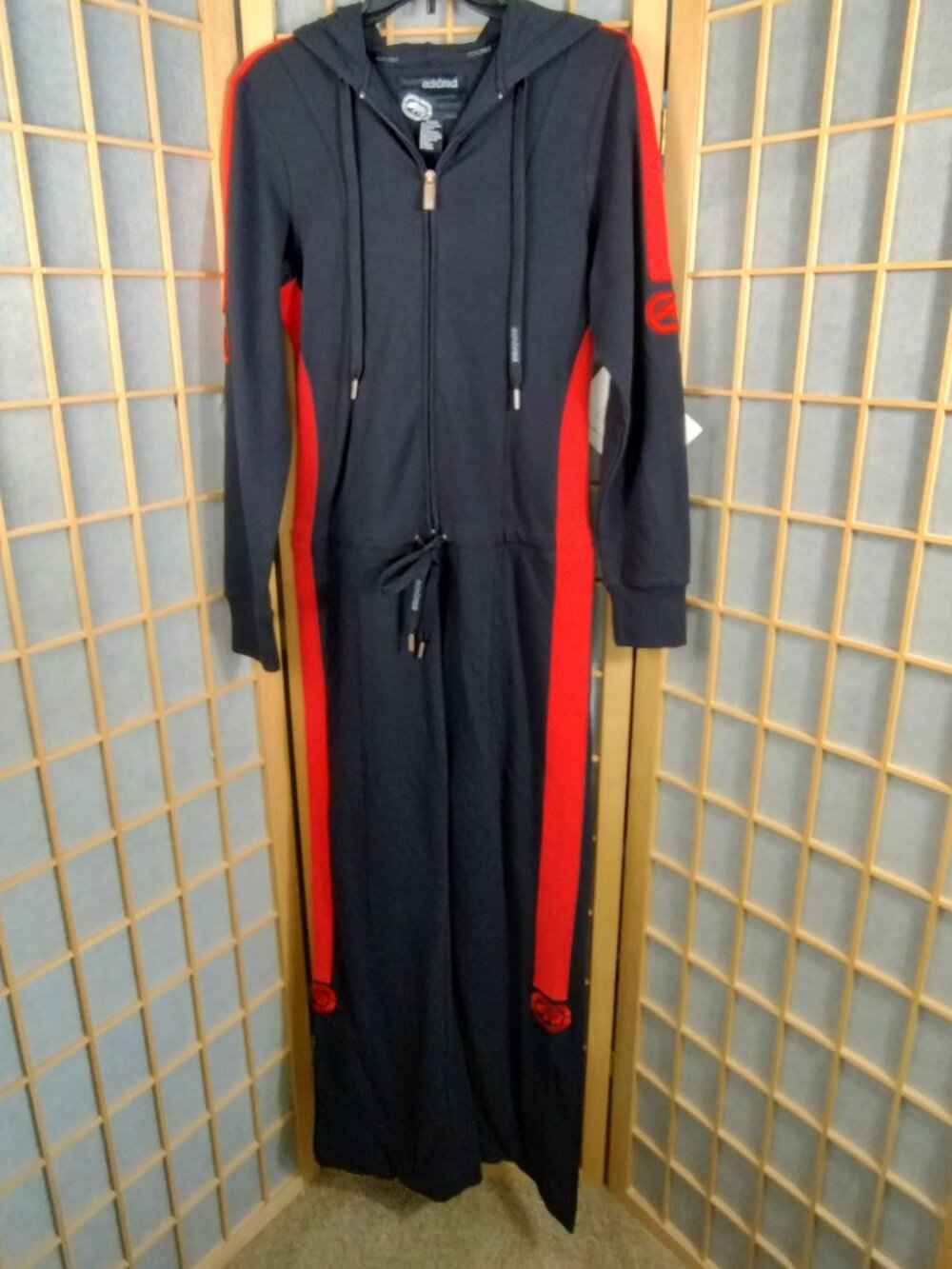 Vintage EckoRed Rest Stop Hooded Jumpsuit Red/Black Size M NWT